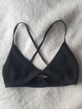 Ribbed Black Bralette